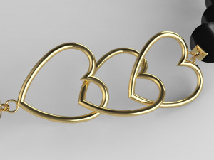 heart bracelet gold and silver 3d print model 3D Print Model