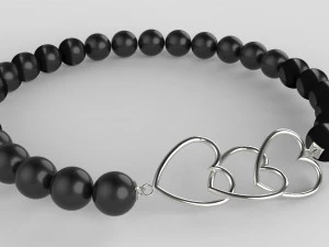 heart bracelet gold and silver 3d print model 3D Print Model