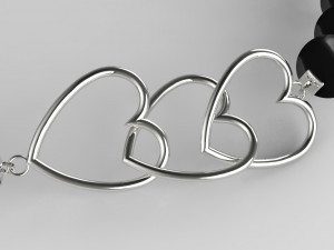 heart bracelet gold and silver 3d print model 3D Print Model