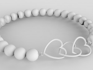 heart bracelet gold and silver 3d print model 3D Print Model