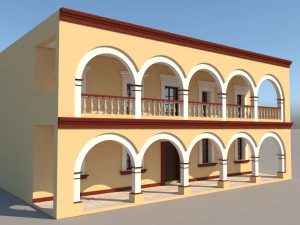 मैक्सिकन घर 2 चेहरे 3D मॉडल