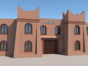 traditional moroccan hotel kasbah style 3D Model