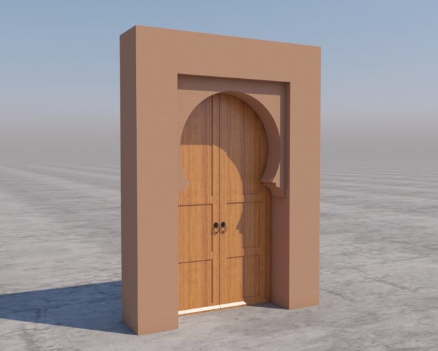 traditional moroccan door marrakech 3D Модель .c4d .max .obj .3ds .fbx .stl .blend 
