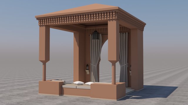 traditional moroccan terrace marrakech Model 3D .c4d .max .obj .3ds .fbx .stl .blend