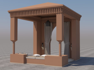 traditional moroccan terrace marrakech 3D Модель
