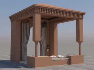 traditional moroccan terrace marrakech 3D Model