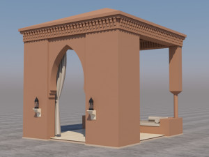 traditional moroccan terrace marrakech 3D Model