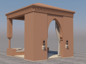 traditional moroccan terrace marrakech 3D Model