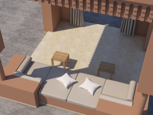 traditional moroccan terrace marrakech 3D Model