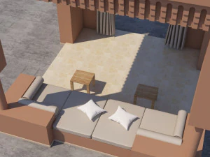 traditional moroccan terrace marrakech 3D Model