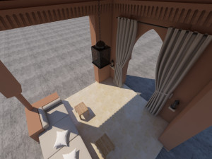 traditional moroccan terrace marrakech 3D Model