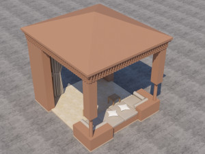 traditional moroccan terrace marrakech 3D Model