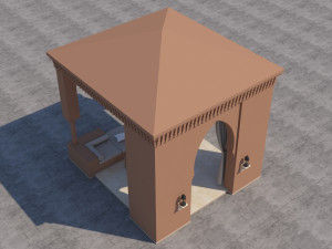 traditional moroccan terrace marrakech 3D Model