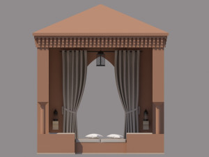 traditional moroccan terrace marrakech 3D Model