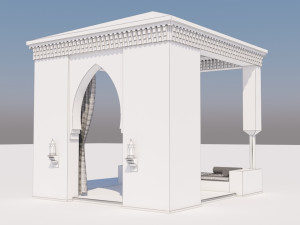 traditional moroccan terrace marrakech 3D Model