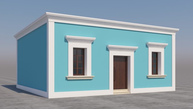 mexican house 3D Model .c4d .max .obj .3ds .fbx .stl .blend