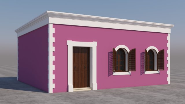 mexican house 3D Model .c4d .max .obj .3ds .fbx .stl .blend 