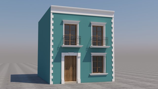mexican house 3D Модель .c4d .max .obj .3ds .fbx .stl .blend 