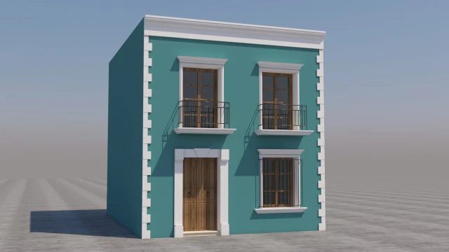 mexican house 3D Model .c4d .max .obj .3ds .fbx .stl .blend 
