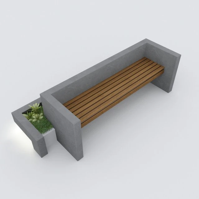 modern bench street and garden 3 3D Model .c4d .max .obj .3ds .fbx .stl .blend 