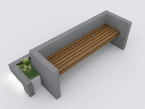 современная скамейка для улицы и сада 3 3D Модель