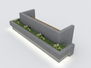 modern bench street and garden 3 3D 모델