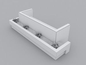 modern bench street and garden 3 3D 모델