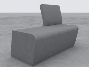 modern bench street and garden 5 3D Model