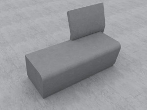 modern bench street and garden 5 3D Model