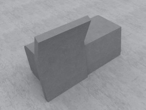 modern bench street and garden 5 3D Model