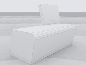 modern bench street and garden 5 3D Model