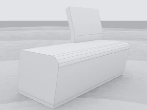 modern bench street and garden 5 3D Model