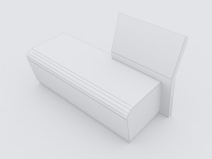 modern bench street and garden 5 3D Model