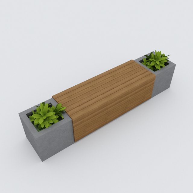 modern bench street and garden 6 Modelo 3D .c4d .max .obj .3ds .fbx .stl .blend 