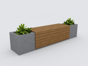 modern bench street and garden 6 Modelo 3D