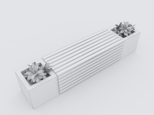 modern bench street and garden 6 Modelo 3D