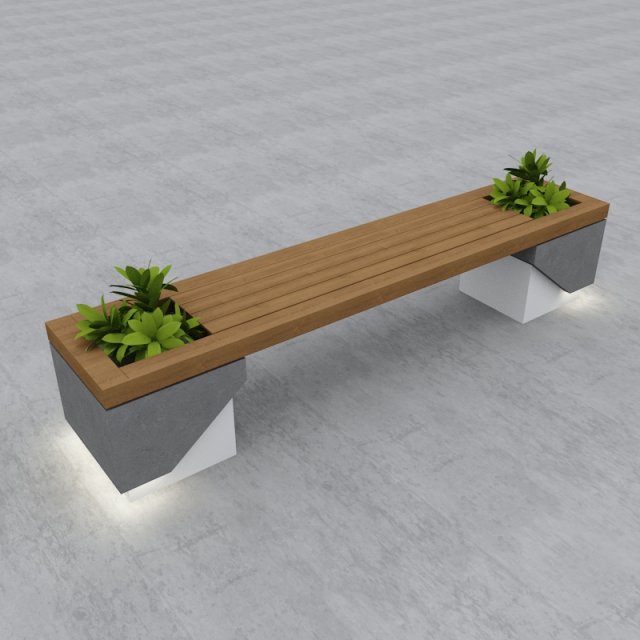 modern bench street and garden 7 Modelo 3D .c4d .max .obj .3ds .fbx .stl .blend 