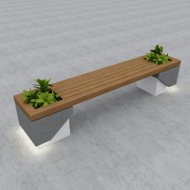 modern bench street and garden 7 3D Model .c4d .max .obj .3ds .fbx .stl .blend 