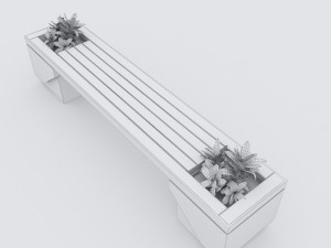 modern bench street and garden 7 Modelo 3D