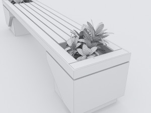 modern bench street and garden 7 Modelo 3D