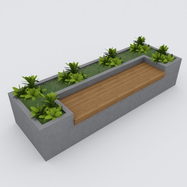 modern bench street and garden 8 3D Model .c4d .max .obj .3ds .fbx .stl .blend 