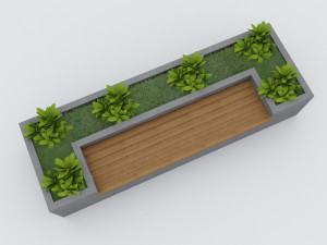 modern bench street and garden 8 3D Model