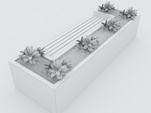 modern bench street and garden 8 3D Model