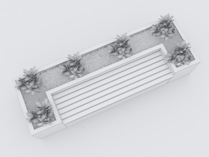 modern bench street and garden 8 3D Model