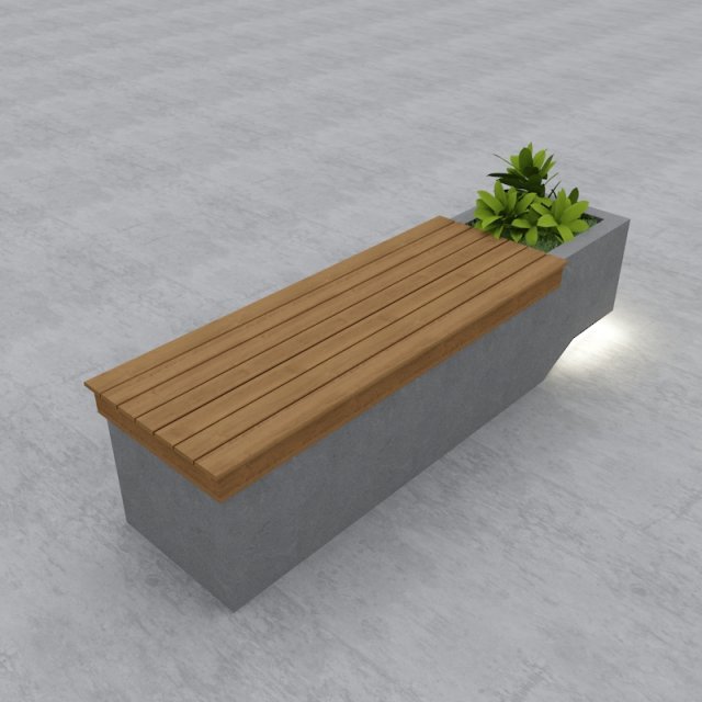modern bench street and garden 9 3D Model .c4d .max .obj .3ds .fbx .stl .blend 