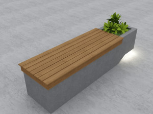 modern bench street and garden 9 3D Model