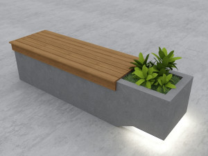 modern bench street and garden 9 3D Model