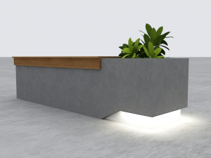 modern bench street and garden 9 3D Model