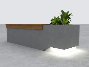 modern bench street and garden 9 3D Model