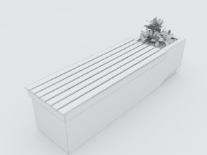 modern bench street and garden 9 3D Model